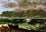 Gustave Courbet Canvas Paintings - The Stormy Sea
